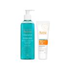 Kit Avène Cleanance Gel de Limpeza Facial + Eau Thermale Uv Protetor Solar Fps70