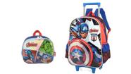 Kit Avengers Marvel Mochila Rodinha E Costas + Lancheira