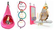 Kit aves - cabana + bica - bica + argola 7,5 - cor rosa