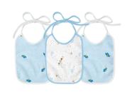 Kit Babador Felpudo Estampado Azul 25x19cm 3 Pçs Papi