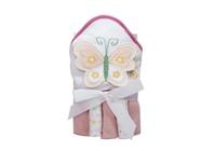 Kit baby 1 toalha c/ capuz + 3 toalha de boca borboleta rosa - CAMESA
