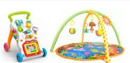 Kit Baby Style Andador Musical Didático + Tapete Atividades Musical Infantil Tigre