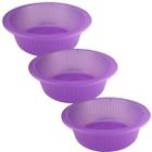 Kit Bacia Multiuso Canelada de Plástico 4,5 litros Grande Roxo 3 peças - Wareshop