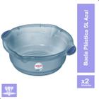 Kit Bacia Plástica Azul 2 Peças 5L Sanremo