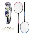 Kit Badminton 2 Raquetes + 3 Petecas + Bolsa Super - Art Sport