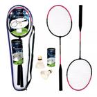 Kit Badminton 2 Raquetes + 3 Petecas C/ Bolsa Premium