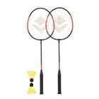 Kit Badminton Vollo 2 Raquetes - unissex - preto e laranja