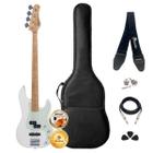 Kit Baixo 4 Cordas Tagima Precision Bass White Tw65 Completo