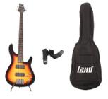 Kit baixo land elétrico 3 tone sunburst lb3-4 3ts+acessórios