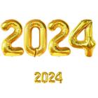Kit Balão Bexiga Metalizado 2024 Dourado Ano Novo Reveillon - Solider