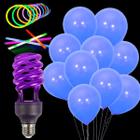 Kit Balão Bexiga Neon Lâmpada Espiral Luz Negra C/ Pulseiras
