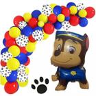 Kit Balão Tema Patrulha Canina Chase Arco Desconstruido+fita - Festball