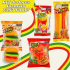 Kit Balas de Gelatina 4 UNIDADES Linha Fast Foods Sabor Tutti Frutti