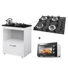 Kit Balcão Cooktop 1 Porta BR C/Forno Elétrico 48L 220V C/Fogão Cooktop 4 Bocas