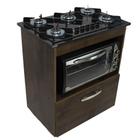 Kit Balcão Salvia Ipê Com Cooktop Preto 5 Bocas e Forno 48L Chamalux