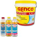 Kit Balde Cloro 10kg + Clarificante + Algicida + Redutor de Ph e Alcalinidade Genco