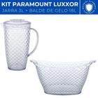 Kit Balde Gelo Acrílico 18L + Jarra Luxxor 3L Transparente - Paramount