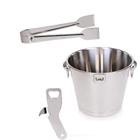 Kit Balde Inox Bar Cerveja 6l Abridor e Pegador Gelo