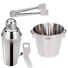 Kit Balde Inox Bar Cerveja 6l Abridor Pegador Coqueteleira