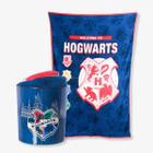 Kit Balde + Manta Hogwarts Casas Harry Potter Azul Zonacriativa