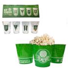 Kit Balde Pipoca Verde 2,5L + 4Un Copo Americano Cerveja - Brasfoot