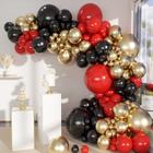 Kit Balloon Garland Arch MEBAY Preto, Ouro, Vermelho, 141 unidades