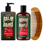 Kit Balm e Shampoo Cabelo + Pente Curvo Guaraná Don Alcides