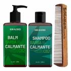 Kit Balm e Shampoo Para Barba CB2 e Pente Duplo Don Alcides