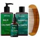 Kit Balm Óleo Shampoo Barba CB2 e Pente Curvo Don Alcides