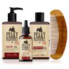 Kit Balm Shampoo Óleo Pente Curvo Barba Peaky Blinders Don Alcides