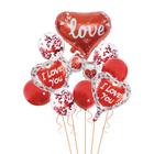 Kit Balões Coração Metalizados Dias dos Namorados Love 9 Pçs