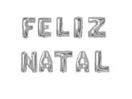 Kit Balões Metalizados Feliz Natal 2 Cortinas Metalizadas