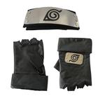 Kit Bandana Naruto Aldeia da Folha e Luva de Couro Kakashi