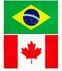 Kit Bandeira Do Brasil + Bandeira Do Canadá Dupla Face 150 X 90 Cm