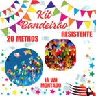 Kit Bandeirao Plastico C/ 20 Metros Festa Junina Decoraçao