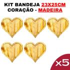 Kit Bandeja de Madeira - Modelo Coração G -Decoração-Rústica-Design-Elegante-Sustentável