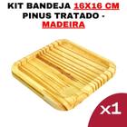 Kit Bandeja Madeira Kit Tamanho Nº9 Cozinha Madeira Maciça