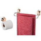 Kit Banheiro 2 Peças Suporte Porta Papel Higiênico Toalheiro Duplo Ventosa Cobre Rose Gold - Future