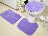 Kit banheiro 3 peças na cor lilas tapetes