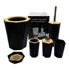 KIT BANHEIRO BAMBU 6 PEÇAS Cor:Preto