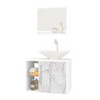 Kit Banheiro Gabinete 60cm Cuba E Espelho Branco/carrara - BECHARA