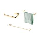 Kit banheiro lavabo 3 peças dourado Future toalheiro 60 e 30 cm, papeleira