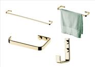 Kit banheiro lavabo 4 peças Dourado Future toalheiro de 60 e 30 cm