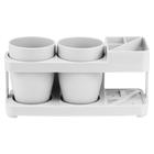 Kit Banheiro Lavabo Conjunto Porta Escova, pasta e barbeador