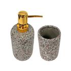 Kit Banheiro Lavabo Conjunto Porta Sabonete Líquido Escova