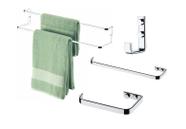 Kit banheiro lavabo Future cromado, porta toalha duplo 60 cm,toalheiro 30 cm,papeleira e cabide