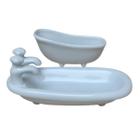 Kit Banheiro / Lavabo, Porta Sabonete + Recipiente p/ aromatizante - Porcelana