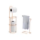 Kit banheiro lavabo rose gold 02 peças, porta toalha bancada e papeleira future 1891rg 1609rg