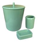 Kit Banheiro Lavabo Suporte Escova Sabonete Lixeira