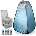 Kit Banheiro Portatil Porta Potti 20l Kala + Trocador Barraca Pop Up + 4 Eco Bac Bus 250 Ml